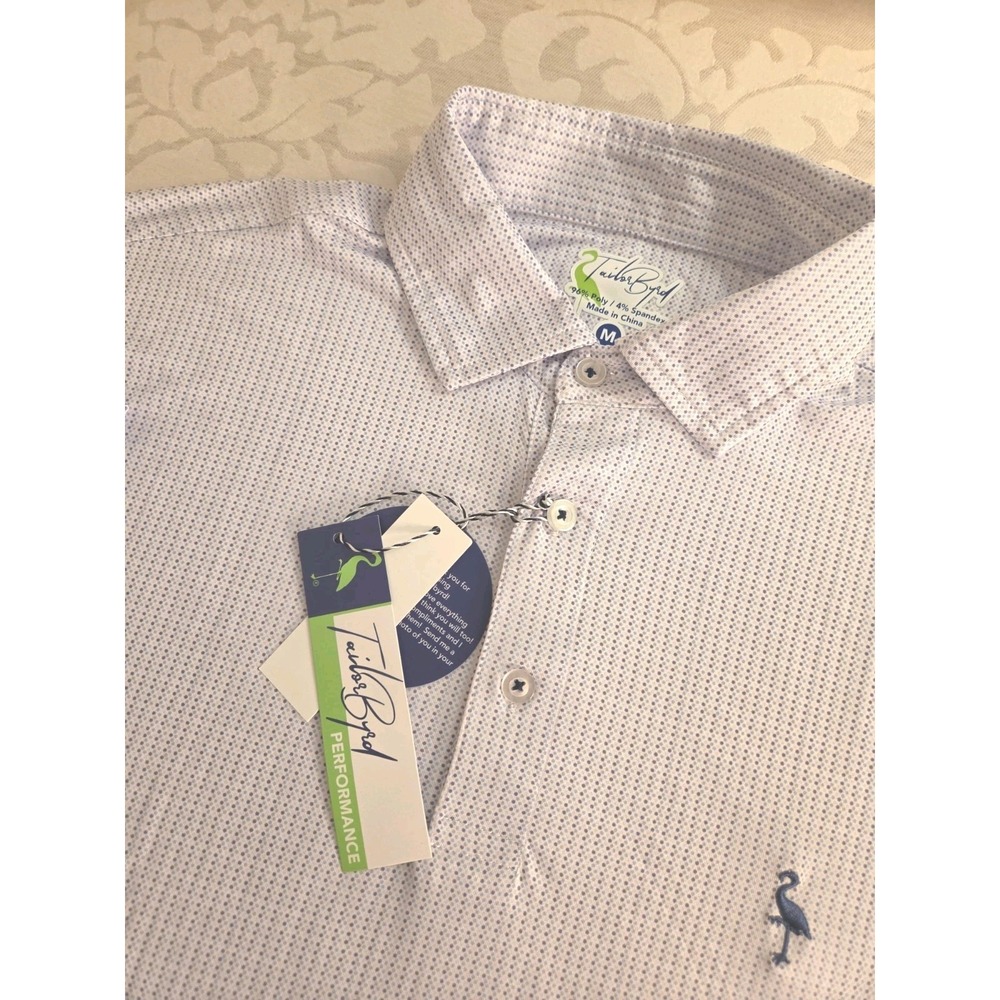 TailorByrd Men's Golf Performance Polo Multi Dot Pattern SPF 30 Sz M NEW! $80